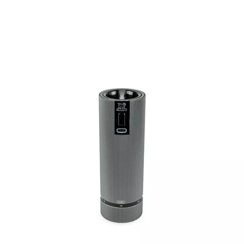 LINE Moulin à sel électrique rechargeable u'Select, batterie Lithium-ion, aluminium, 15 cm