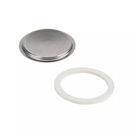 BIALETTI VENUS Cafetière Italienne Induction en Inox Brillant 4 Tasses - Kit 1 joint et 1 filtre