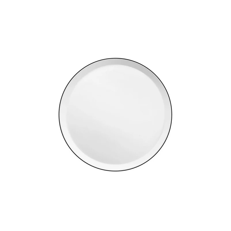 YAKA Porcelaine Blanche Assiette Plate D27 Médard de NOBLAT Liseret NOIR