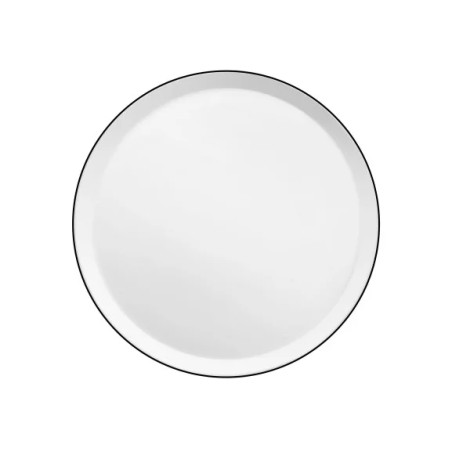 YAKA Porcelaine Blanche Assiette Plate D27 Médard de NOBLAT Liseret NOIR