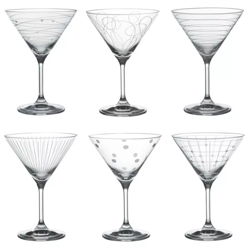 GRAPHIK Verre à cocktail 29 cl en verre gravé