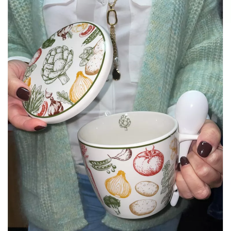 Bol Maman GRUSS & CO - Bol En Grès émaillé 60 Cl Avec Inscription Allemande - Design Naturel, Cadeau Tendance Cereales Petit Dejeuner