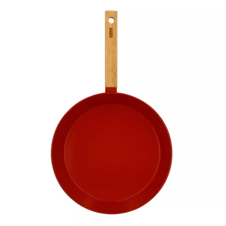 ECTOR Poêle revêtue céramiquePaprika induction manche bois D20