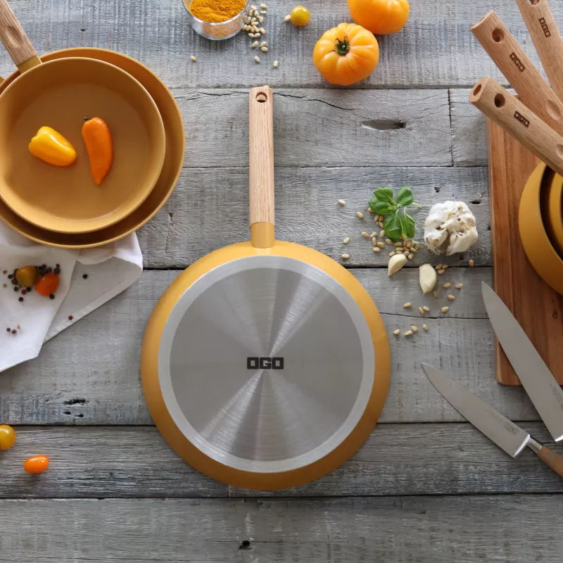 Poêle à Blinis Carl Victor – 7 Blinis 23 Cm, Fonte Manche Bois, Compatible Induction, Neuf