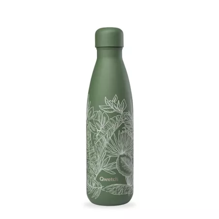 ACTIVE Bouteille isotherme double paroi en Inox avec poignée Qwetch 600 ml Vert Tilleul