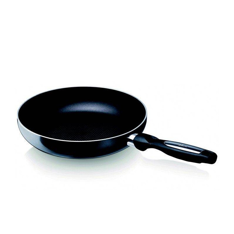 H&H All Blacks Poêle en aluminium avec revêtement anti-adhésif Pfluon, 22 cm, revêtement intérieur en nid d'abeille, induction