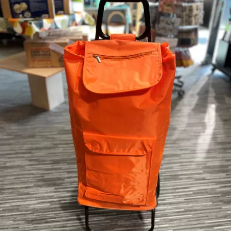 CARLUX Multipoche Orange Poussette de marché Chariot de courses 2 roues SIDEBAG