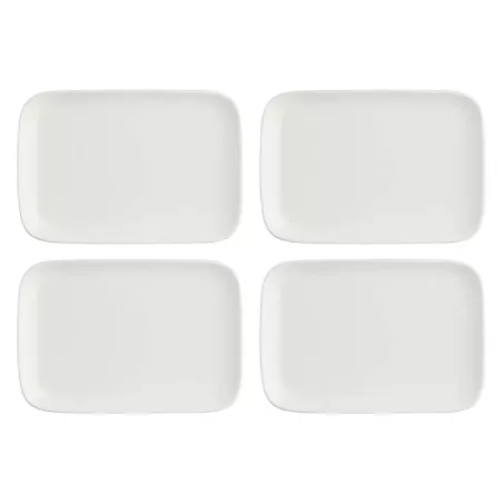 ESSENZIALE New Age Assiette plate rectangulaire en porcelaine 30x22 cm PORCELLANA BIANCA
