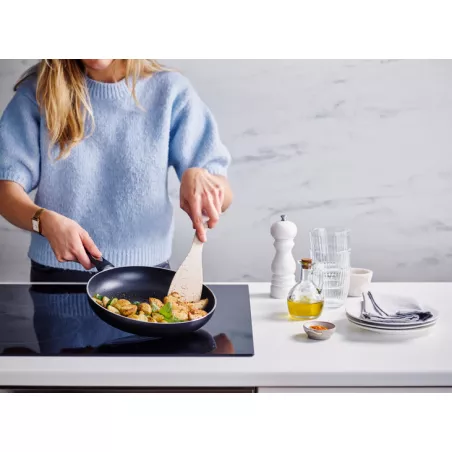 Poêle à Frire Beka 22 Cm - Revêtement Anti-adhésif Sans PFOA, Compatible Induction - Anthracite, Poignée Bakélite