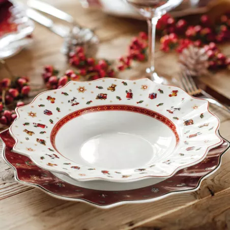Villeroy & Boch – Toy's Delight Specials assiette creuse pour soupes, salades et pâtes, assiette creuse à pâtes, porcelaine de Noël, 23cm , résistant au lave-vaisselle et au four à micro-ondes