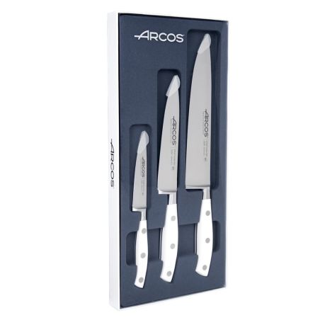 RIVIERA BLANC SET DE 3 Couteaux forgés - Office Cuisine 14 et 20 - ARCOS NVS