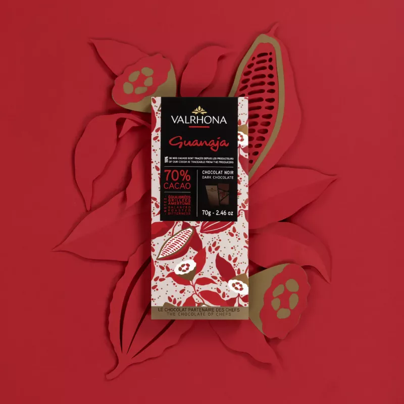 Tablette de chocolat Valrhona 70G Guanaja 70%