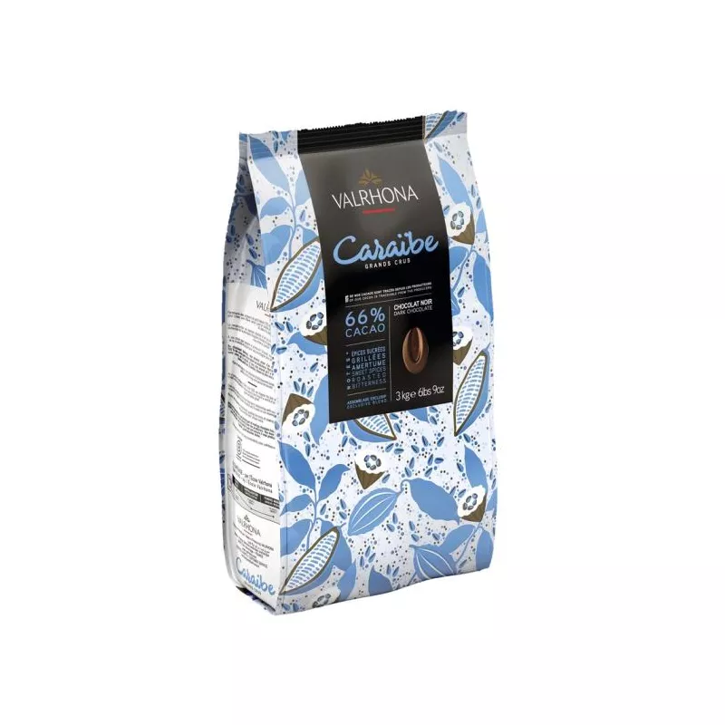 Fèves de Cacao Valrhona 3kg Caraïbe 66%