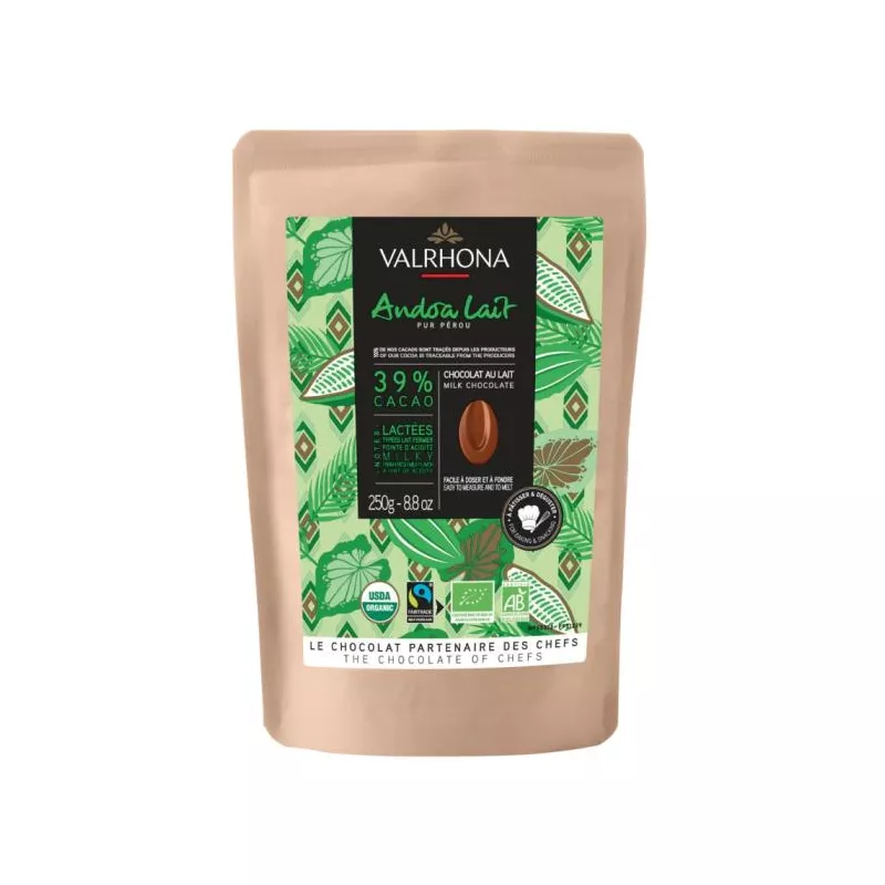 Fèves de Cacao Valrhona 250G Andoa lacté 39%