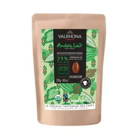 Fèves de Cacao Valrhona  250G Andoa lacté 39%
