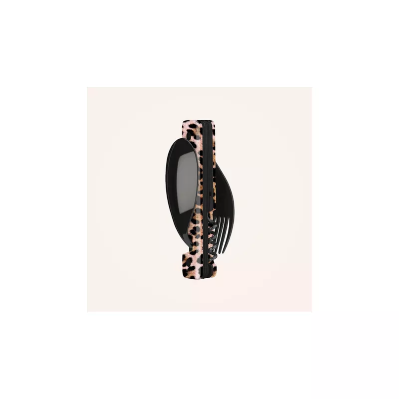 AKINOD 13H25 Set de couverts pliants multifonctions inox nomades LEOPARD finition Black