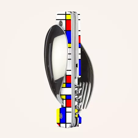 AKINOD 13H25 Set de couverts pliants multifonctions inox nomades ABSTRACTION