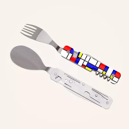 AKINOD 13H25 Set de couverts pliants multifonctions inox nomades ABSTRACTION