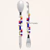 AKINOD 13H25 Set de couverts pliants multifonctions inox nomades ABSTRACTION