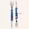AKINOD 13H25 Set de couverts pliants multifonctions inox nomades HIBISCUS