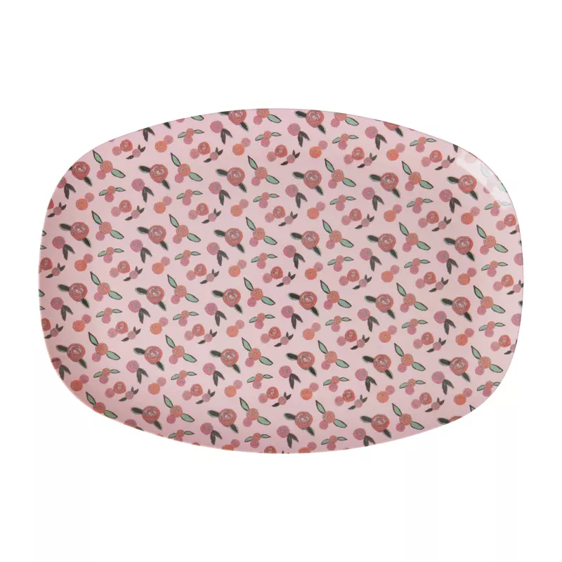 Rice DK – Assiette Rectangulaire Mélamine Imprimé Papillon – 30 X 22 Cm – Vaisselle Colorée Et Solide
