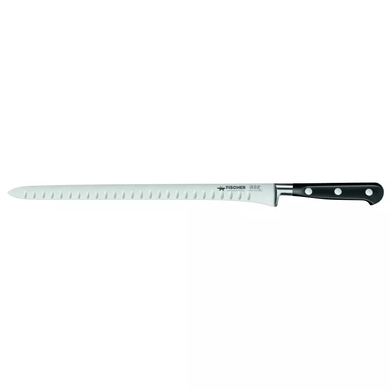 Couteau 30 cm saumon lame alvéolée BBR manche POM FISCHER