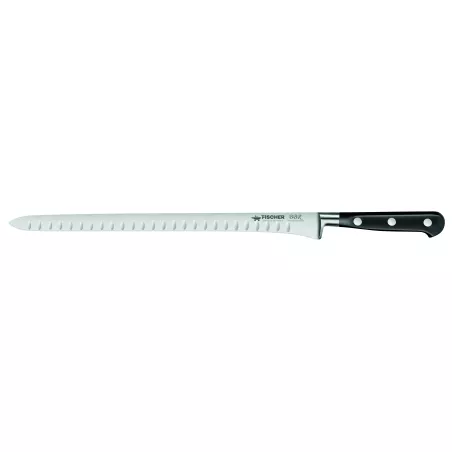 Couteau 30 cm saumon lame alvéolée BBR manche POM FISCHER