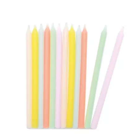 Bougie Gâteau 12pcs longues pastel ScrapCooking