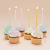 Bougie Gâteau 12pcs torsadées longues pastel ScrapCooking