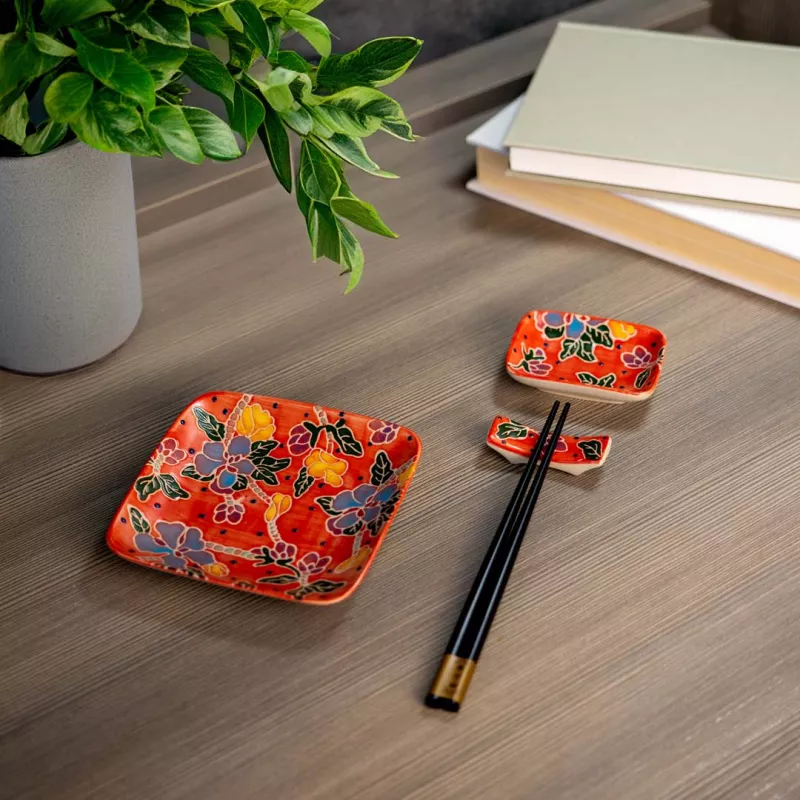 2 Assiettes Rectangulaires Japonaises En Céramique - Petites Coupelles à Sauce Empilables, Jaune, Pour Condiments