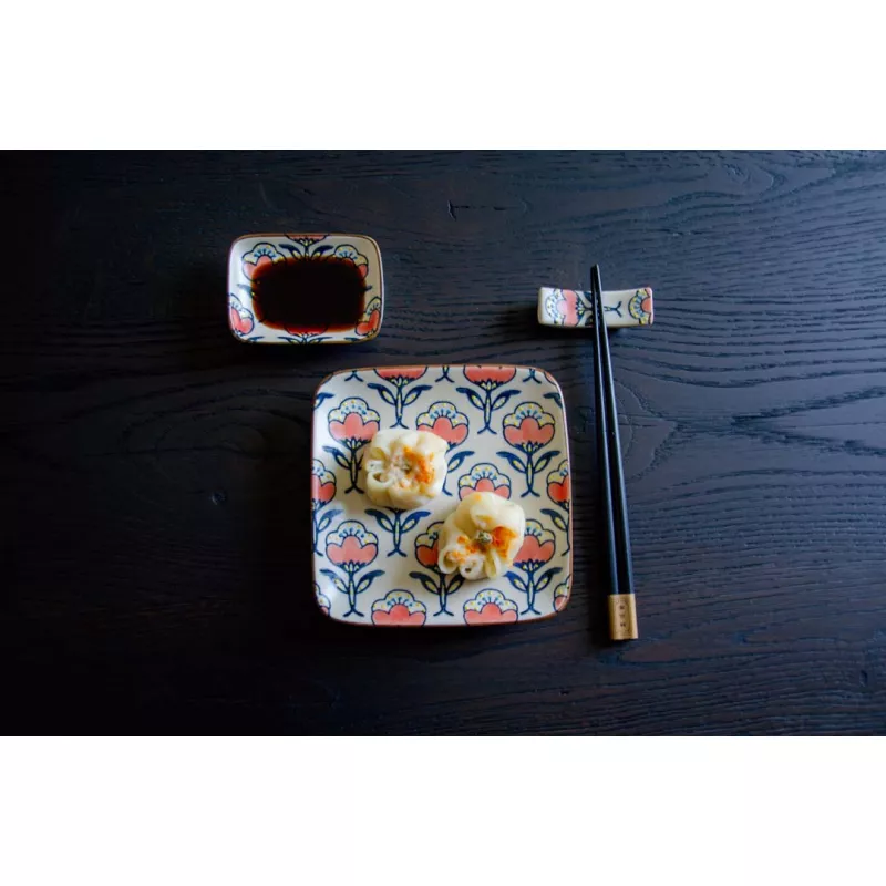 Assiettes Japonaises Set De 5 Petites Coupelles En Porcelaine Japonaise Blanche Et Bleue Tokyo Design Studio