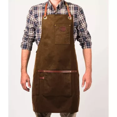 Tablier cuir et toile waxée...