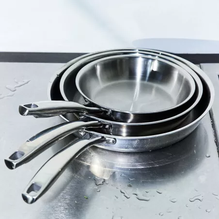Poêle Inox Tripli BAUMALU D28