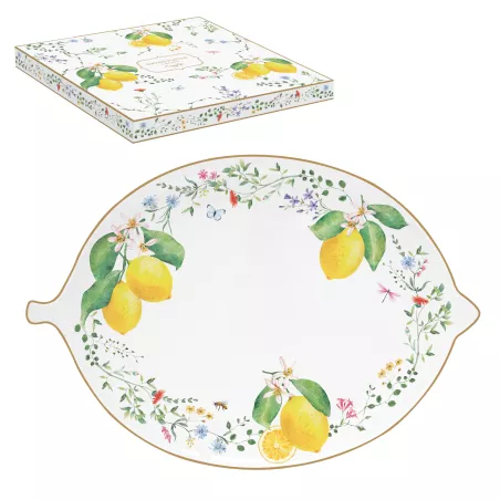 FLEURS et CITRONS Plat de...