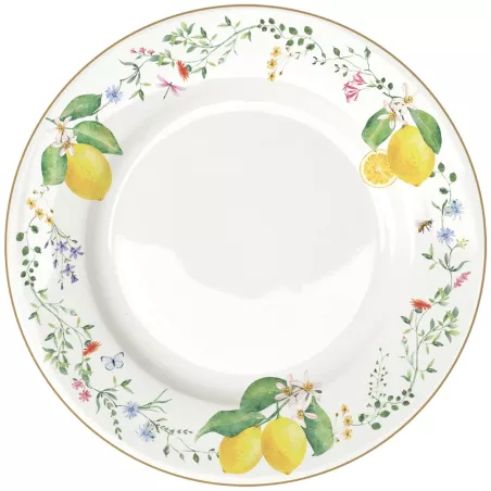 FLEURS et CITRONS assiette...