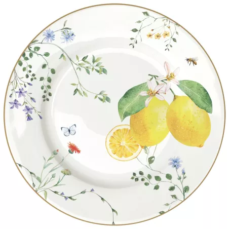 FLEURS et CITRONS assiette...