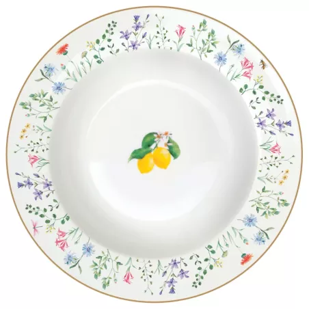 FLEURS et CITRONS assiette...