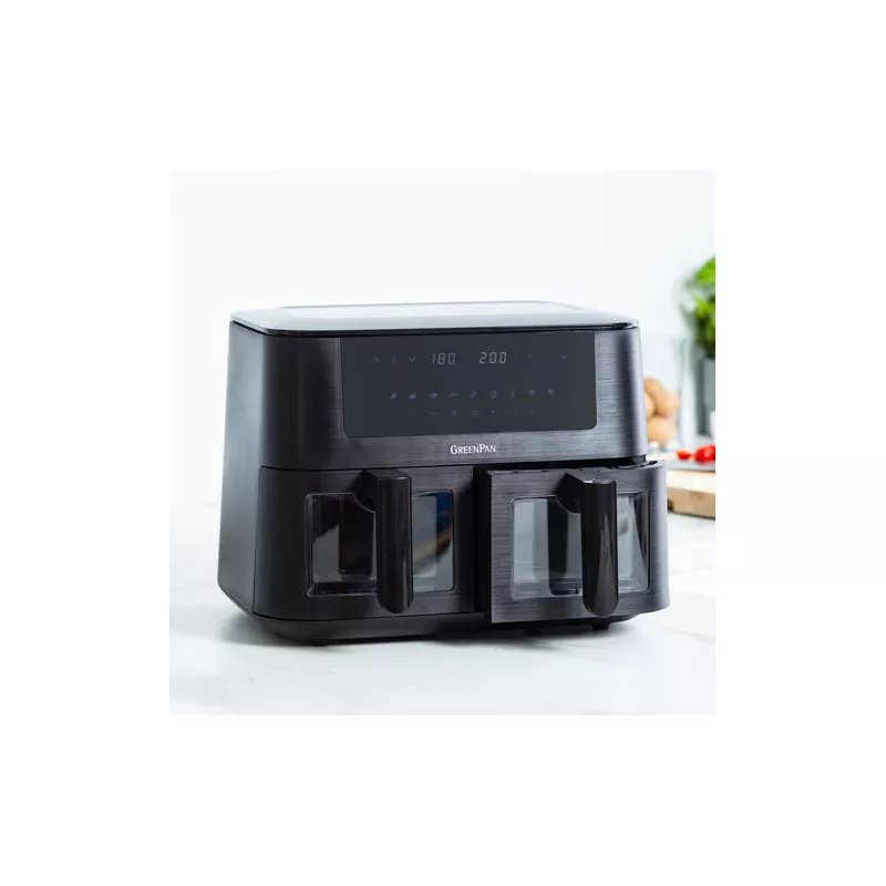 AIR FRYER Dual Zone Friteuse Air Chaud 2X4L GREEN PAN