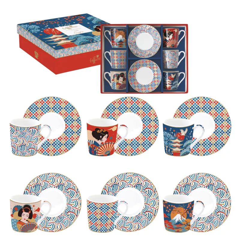 Tasse et soucoupe en porcelaine et sa boîte Easy Life