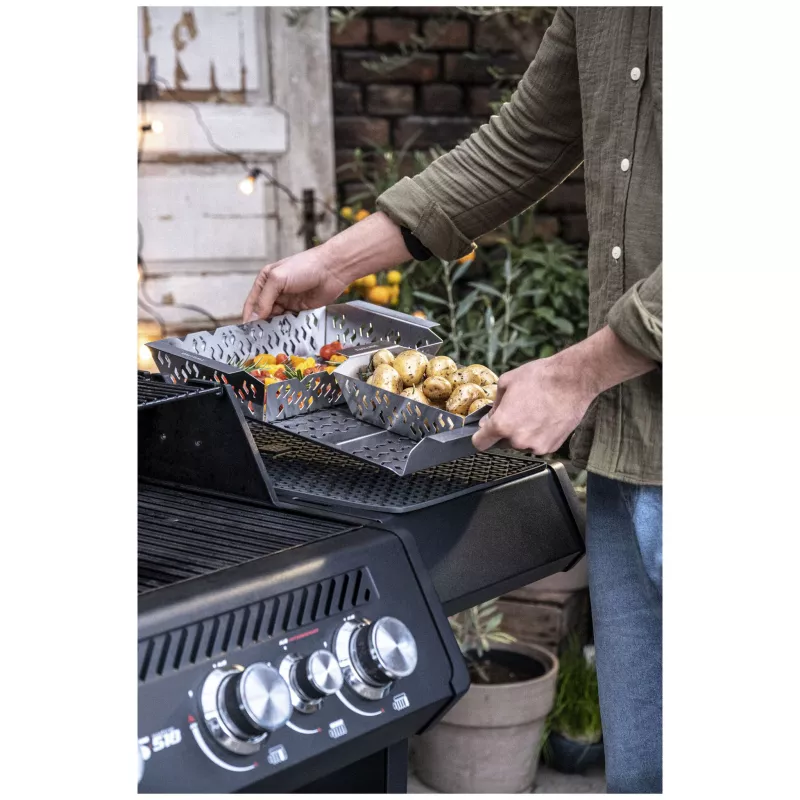 Grille BBQ Camping Acier Inoxydable 20 Cm - Ronde Portable Pique-nique