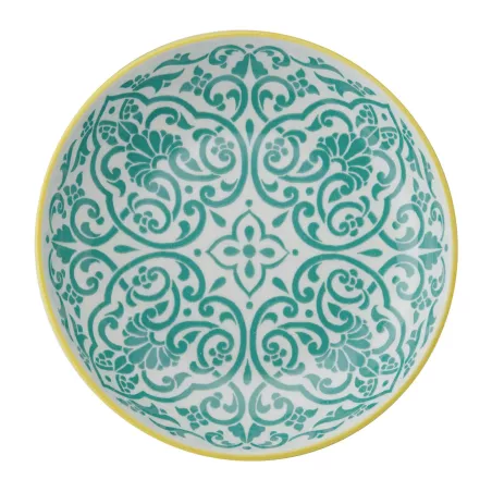 Bowl Assiette creuse en Grès D21 MIKASA géométrie jaune et bleue Kitchencraft