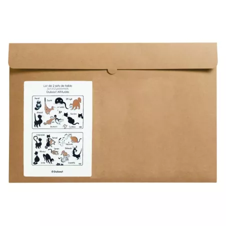 Lot de 2 Sets de Table DUBOUT Attitudes des chats Winkler