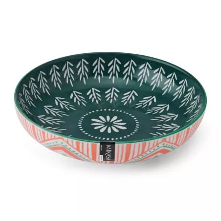 Mikasa Bol En Grès Motif Feuilles Vertes 21 Cm - Vaisselle Élégante Et Pratique
