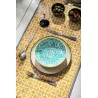 Bowl Assiette creuse en Grès D21 MIKASA géométrie jaune et bleue Kitchencraft