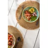 Bowl Assiette creuse en Grès D21 MIKASA géométrie jaune et bleue Kitchencraft
