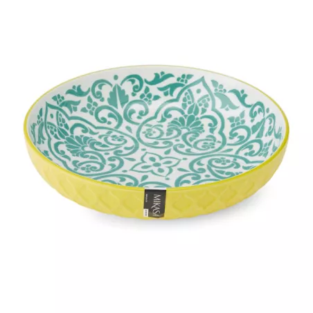 Bowl Assiette creuse en Grès D21 MIKASA géométrie jaune et bleue Kitchencraft