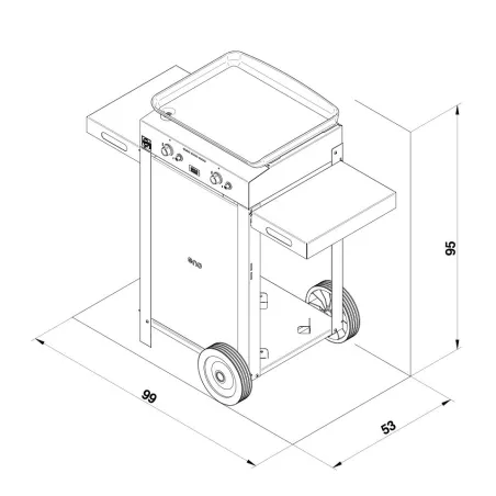 Ensemble Plancha Gaz Fonte et Chariot Combo Initial ENO 50