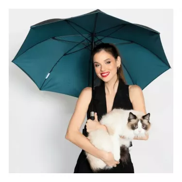 Parapluie LONG bleu vert SMATI
