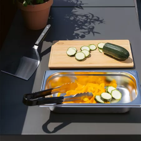 Ustensiles Plancha Spatule Pince Coffret du chef Bac gastro Planche à découper ENO