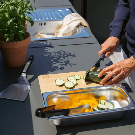 Ustensiles Plancha Spatule Pince Coffret du chef Bac gastro Planche à découper ENO